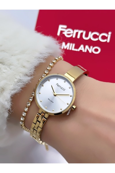 Ferrucci Steel Strap 2 Year Warranty 3 Atm Waterproof Women's Wristwatch + Br...