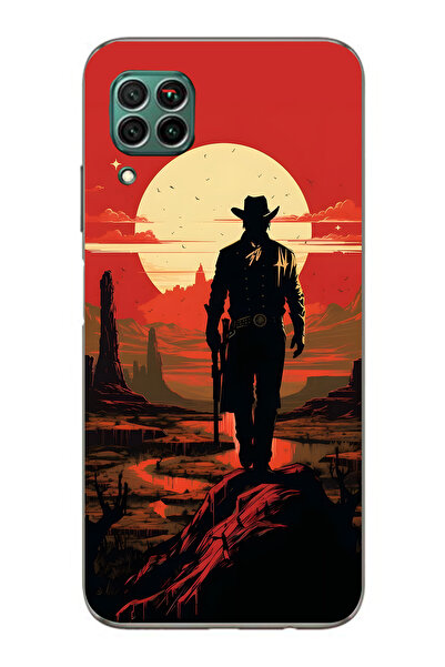 FLAMENKO حافظة هاتف شفافة متوافقة مع هاتف هواوي P40 Lite من نوع Cowboy Sunset...