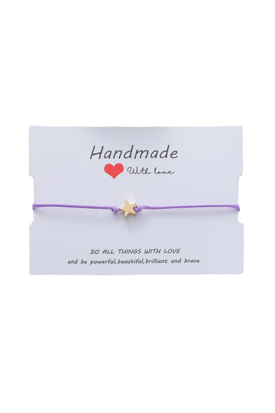 EFAYN.RO With Love bracelet with gold star pendant, adjustable, made of rope,...
