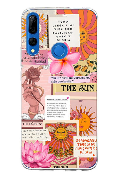 FLAMENKO حافظة هاتف هواوي Y9 برايم 2019 متوافقة مع سولار تاروت منقوش شفافة