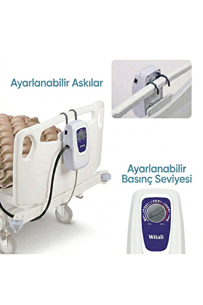 Witali Baklava Tipi Havalı Yatak ve Motoru (Hasta Yatağı) Anti Dekübitus Yatak Motor dahildir
