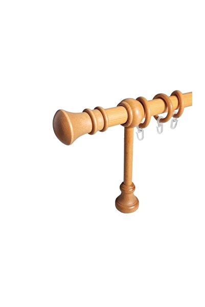 KLEIDECO galerie lemn 28 mm MONZA, simpla, cires, 120 cm cu talpa pentru stab...