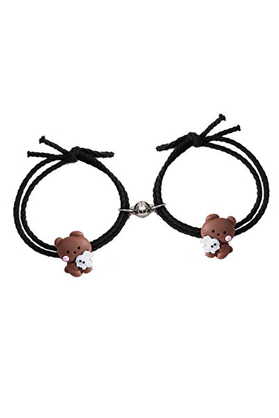 EFAYN.RO Set bratari cuplu cu magnet, 2 bucati, reglabile, tip sfoara neagra,...