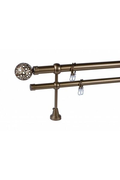 KLEIDECO galerie metal 25/19 mm BRAZILIA dubla, auriu-inchis, 300 cm, capete ...