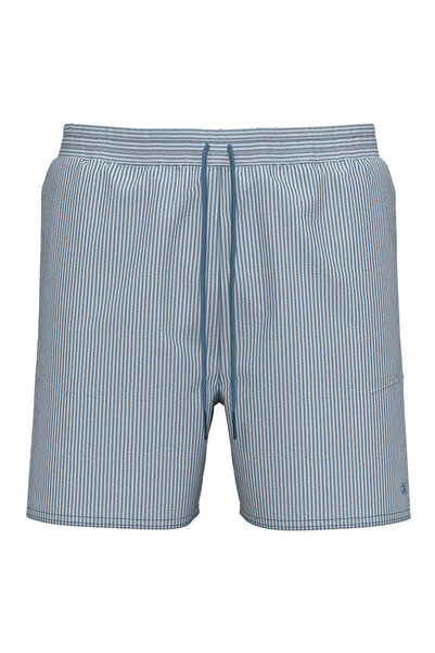 Calvin Klein Men's Blue Medium Size Ip B Tie-Detail Swim Shorts