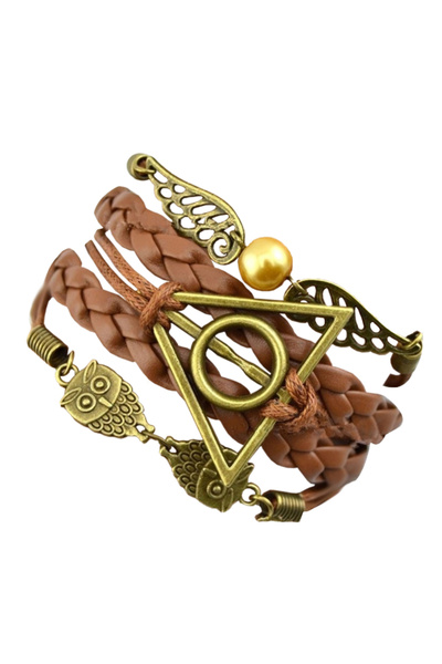 EFAYN.RO Women's bracelet, deathly hollows model, adjustable, light brown, EFAYN