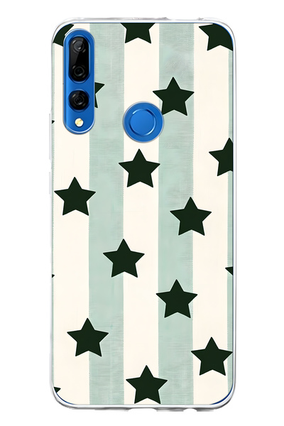 FLAMENKO حافظة هاتف هواوي Y9 برايم 2019 متوافقة مع مخطط ستار منقوش شفافة