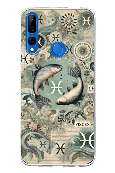 FLAMENKO حافظة هاتف شفافة متوافقة مع هاتف هواوي Y9 برايم 2019 برج الحوت منقوش