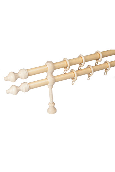 KLEIDECO galerie lemn 28 mm FILIGRANO, dubla, natur ,240 cm