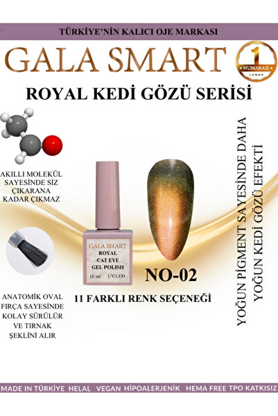 gala smart Royal Cat Eye Gel Polish Kedigözü Kalıcı Oje 10 ml No:02