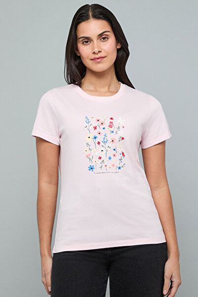 R&B Printed T-Shirt with Crew Neck and Short Sleeves