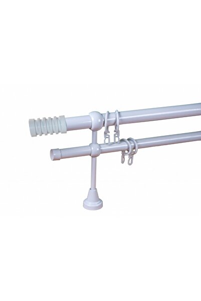 KLEIDECO galerie metal 25/19 mm BRAZILIA dubla, alb-auriu, 240 cm, capete SAO...