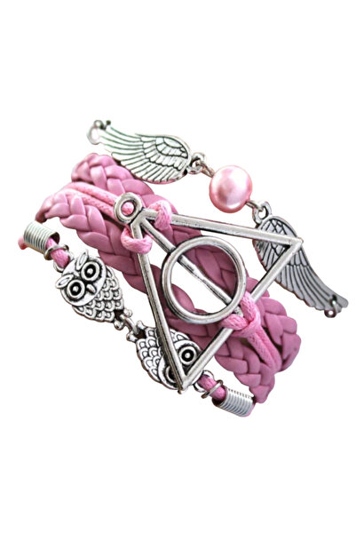 EFAYN.RO Women's bracelet, deathly hollows model, adjustable, pink, EFAYN