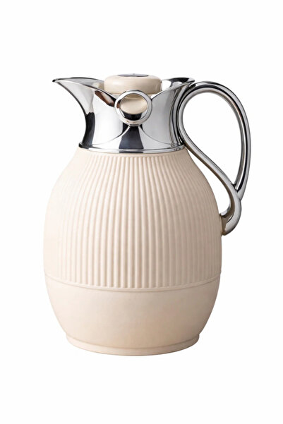 Urbanza Luxury Cream Beige Vacuum Insulated Thermal Carafe Jug Silver Handle ...