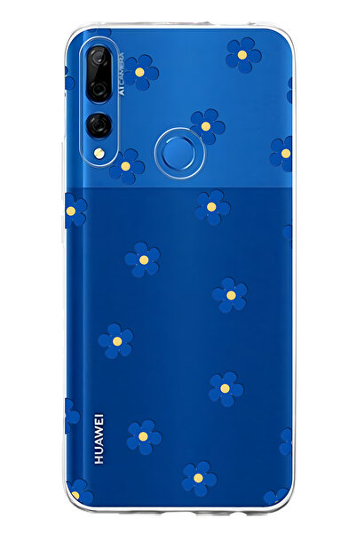 FLAMENKO حافظة هاتف شفافة متوافقة مع هاتف هواوي Y9 برايم 2019 باللون الأزرق ب...