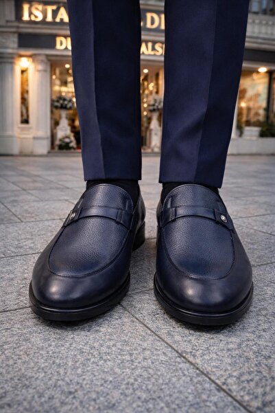 PATRICK CASSA Men's Black Navy Blue Classic Shoes Groom's Suit Comfortable Li...