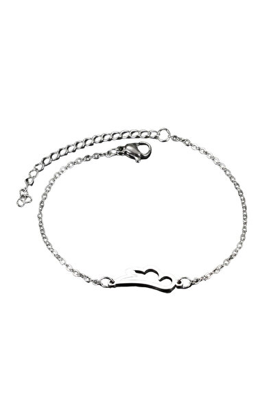 EFAYN.RO Women's bracelet, wing outline model, fin pendant, adjustable, silve...