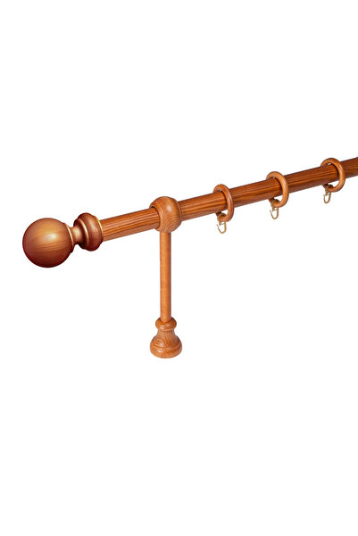 KLEIDECO galerie lemn 28 mm BERGAMO EXCLUSIV, simpla, cires, 240 cm