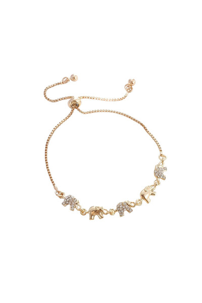 EFAYN.RO Women's bracelet, tennis model with elephant, cute lady theme, adjus...