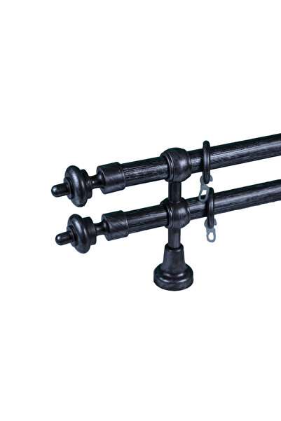 KLEIDECO galerie plastic 28 mm INNOVATIE MARE dubla, antracit-argint, 240 cm