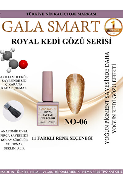 gala smart Royal Cat Eye Gel Polish Kedigözü Kalıcı Oje 10 ml No:06