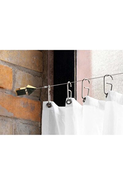 KLEIDECO Sistem cu cablu pentru perdele LONDON, auriu, 500 cm