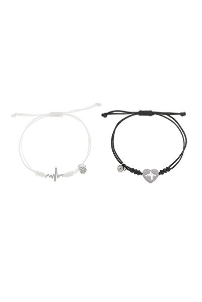 EFAYN.RO Set bratari cuplu tip sfoara, cu magnet, reglabile, puls si inimioar...