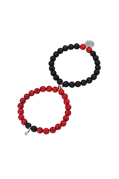 EFAYN.RO Couple bracelet set with magnet, semi-precious stone, sun and moon, ...