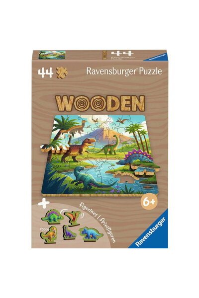 RAVENSBURGER Wooden Puzzles Kids - Dinosaur World 44 pieces