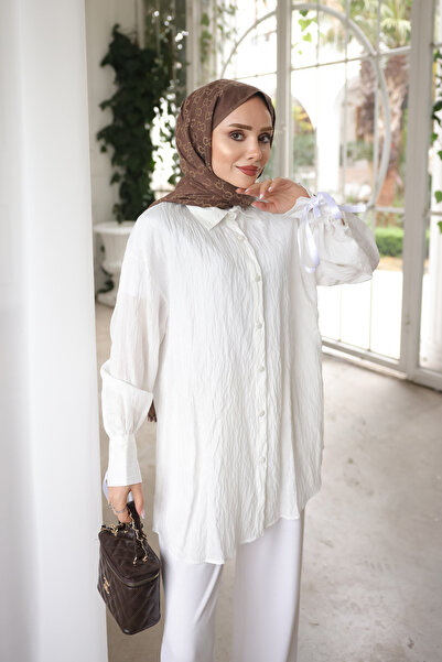 İmajButik Ecru Sleeve Tie Shirt