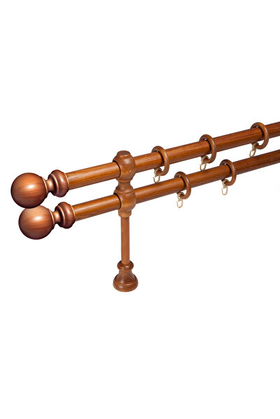 KLEIDECO galerie lemn 28 mm BERGAMO EXCLUSIV, dubla, tek, 240 cm