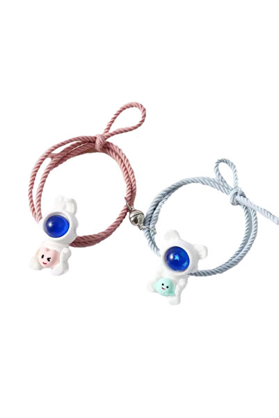 EFAYN.RO Set of bracelets with round magnet, string type, astronaut model, un...