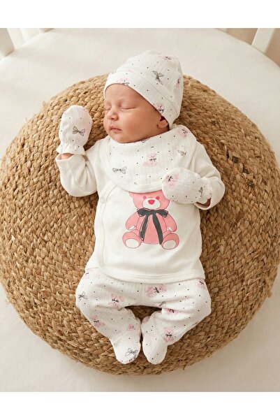 MiniKids Costumas 5 piese, Big Toy Bear, alb-roz