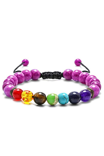 EFAYN.RO Energy bracelet, made of volcanic rock, 7Chakras, unisex, adjustable...