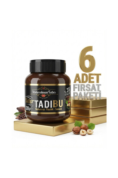 Abdurrahman Tatlıcı Tadıbu Bitter Kakaolu Fındık Ezmesi 6x330 Gr