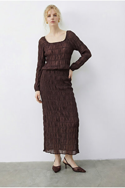 Bianco Lucci Women Ruched Wrinkled Textured Top and Bottom Set 7583 60283959