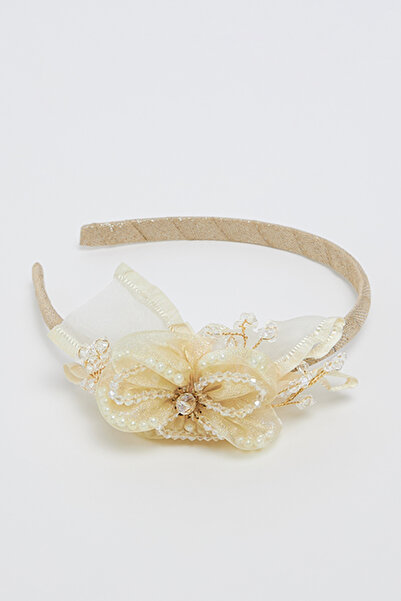 R&B Girl's Beige Embellished Headband