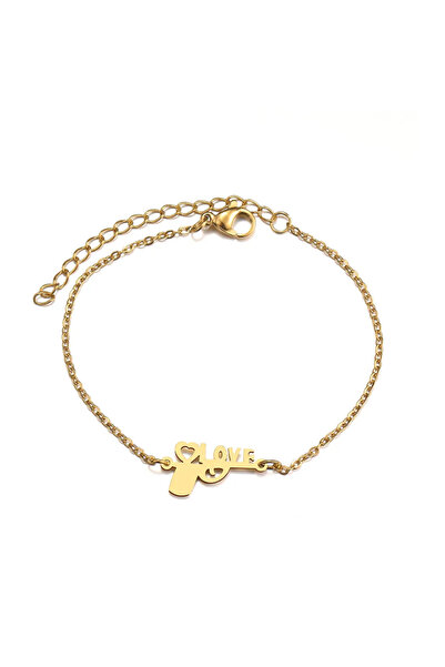 EFAYN.RO Women's bracelet, criminal love model, small gun and heart pendant, ...