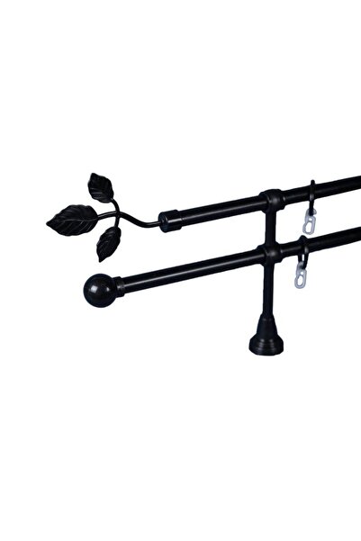 KLEIDECO galerie plastic 16/16 mm PORTO dubla, negru, 240 cm, capete NOKIA