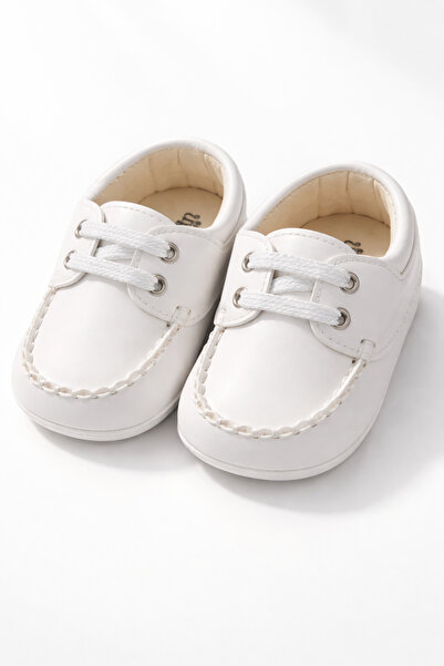 moukou Erkek Bebek Beyaz Patik Ayakkabı 17-18-19 Numara