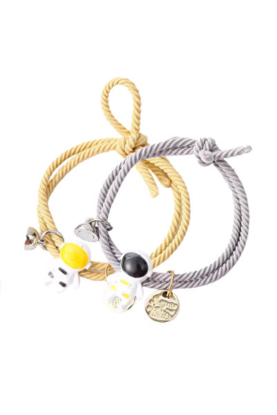 EFAYN.RO Set of magnetic bracelets, string type, astronaut model, gold access...