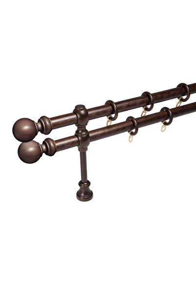 KLEIDECO galerie lemn 28 mm BERGAMO EXCLUSIV, dubla, wenge, 160 cm