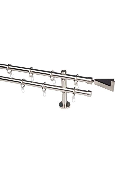 KLEIDECO Galerie metal 20 mm SWITZERLAND dubla, otel-inox, 240 cm, capete DAVOS