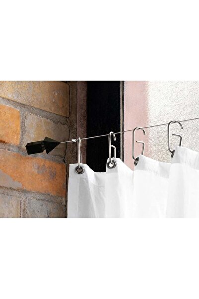 KLEIDECO Sistem cu cablu pentru perdele LONDON, negru, 500 cm