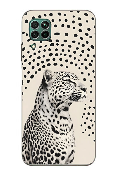 FLAMENKO حافظة هاتف شفافة بنمط الفهد متوافقة مع هاتف Huawei P40 Lite