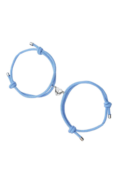 EFAYN.RO Couple bracelet set with magnetic heart, string type, adjustable, ha...
