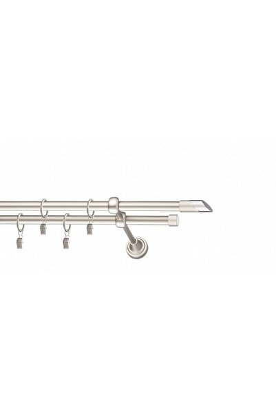 KLEIDECO galerie metal 16/16 mm AMERIKA dubla, crom-mat, 240 cm, capete SANTA...