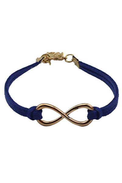 EFAYN.RO Bratara piele, pandantiv semnul infinitului auriu, reglabile, din pi...