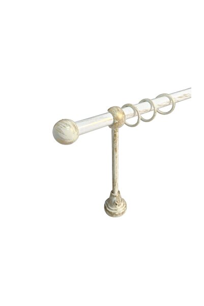 KLEIDECO galerie metal 16 mm COSTA RICA simpla, alb-auriu, 200 cm, capete PAR...