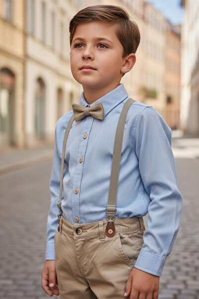 Zaziko Kids Boy's Double Suit with Suspenders and Bow Tie